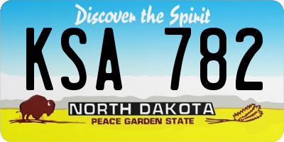 ND license plate KSA782