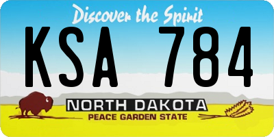 ND license plate KSA784