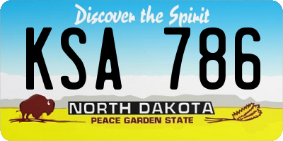 ND license plate KSA786