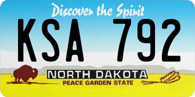 ND license plate KSA792