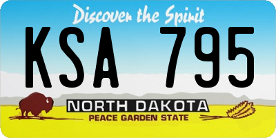 ND license plate KSA795
