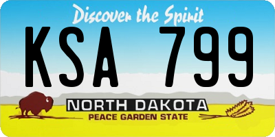 ND license plate KSA799