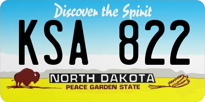ND license plate KSA822