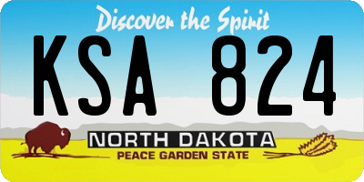 ND license plate KSA824