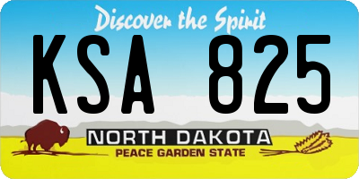 ND license plate KSA825