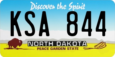 ND license plate KSA844