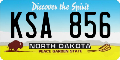 ND license plate KSA856