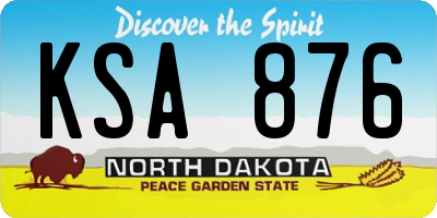 ND license plate KSA876