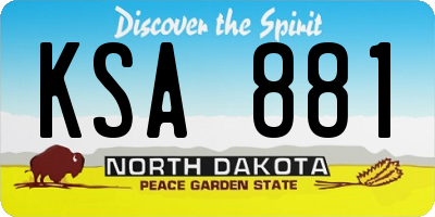 ND license plate KSA881