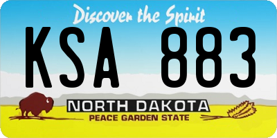 ND license plate KSA883