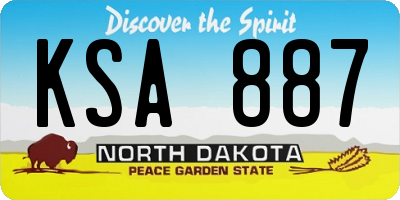 ND license plate KSA887