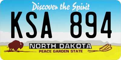 ND license plate KSA894