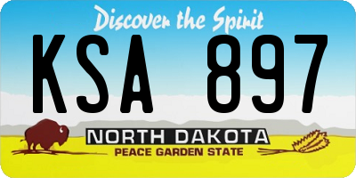 ND license plate KSA897