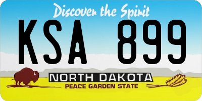 ND license plate KSA899