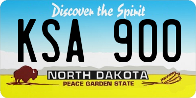 ND license plate KSA900
