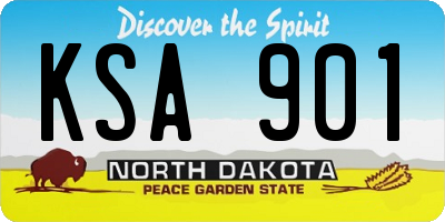 ND license plate KSA901