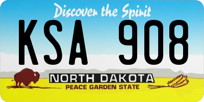 ND license plate KSA908