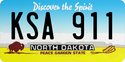 ND license plate KSA911
