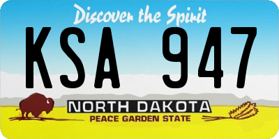 ND license plate KSA947