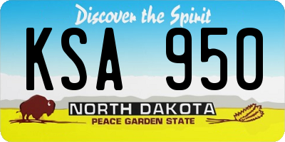 ND license plate KSA950
