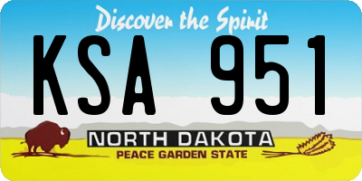 ND license plate KSA951