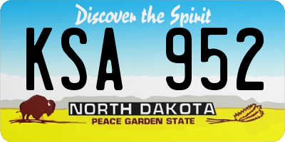 ND license plate KSA952