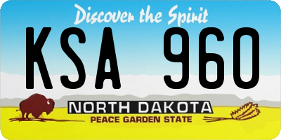 ND license plate KSA960