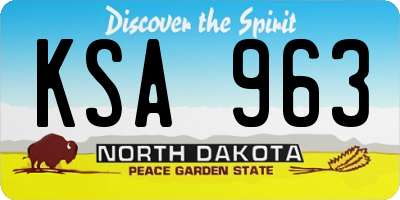 ND license plate KSA963