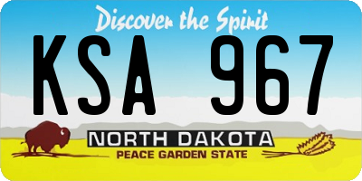 ND license plate KSA967