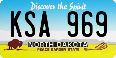 ND license plate KSA969