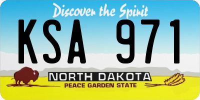 ND license plate KSA971