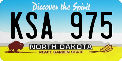 ND license plate KSA975