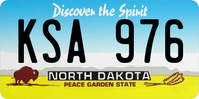 ND license plate KSA976