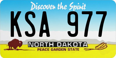 ND license plate KSA977