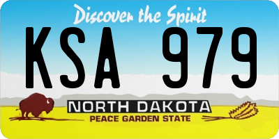 ND license plate KSA979