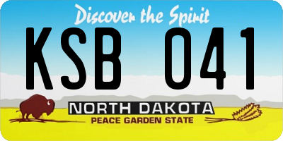 ND license plate KSB041