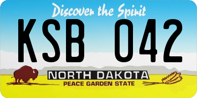 ND license plate KSB042