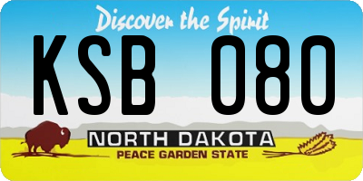 ND license plate KSB080