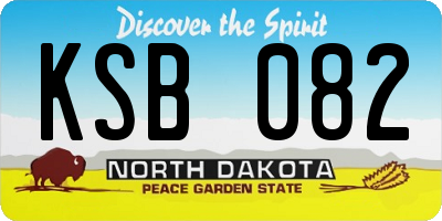 ND license plate KSB082