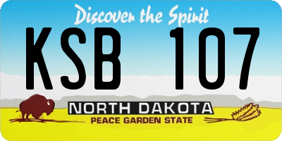 ND license plate KSB107