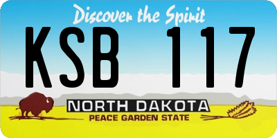 ND license plate KSB117