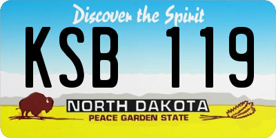 ND license plate KSB119
