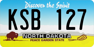 ND license plate KSB127