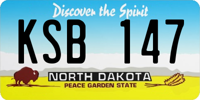ND license plate KSB147