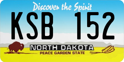 ND license plate KSB152