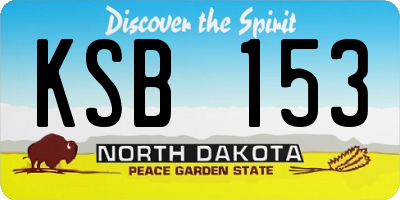 ND license plate KSB153