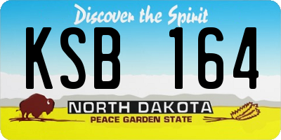 ND license plate KSB164