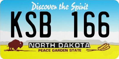 ND license plate KSB166