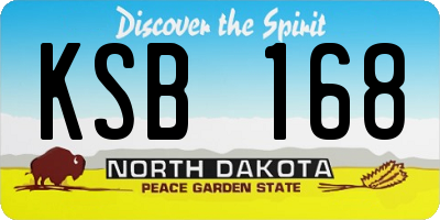 ND license plate KSB168