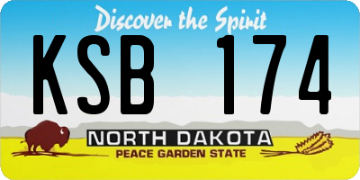 ND license plate KSB174